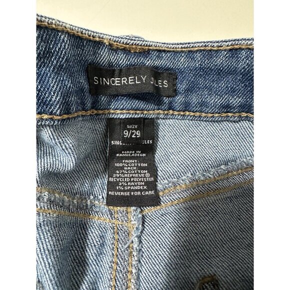 Sincerely Jules Distressed Denim Super High Rise Shorts size 9/29 NWT - Picture 5 of 8